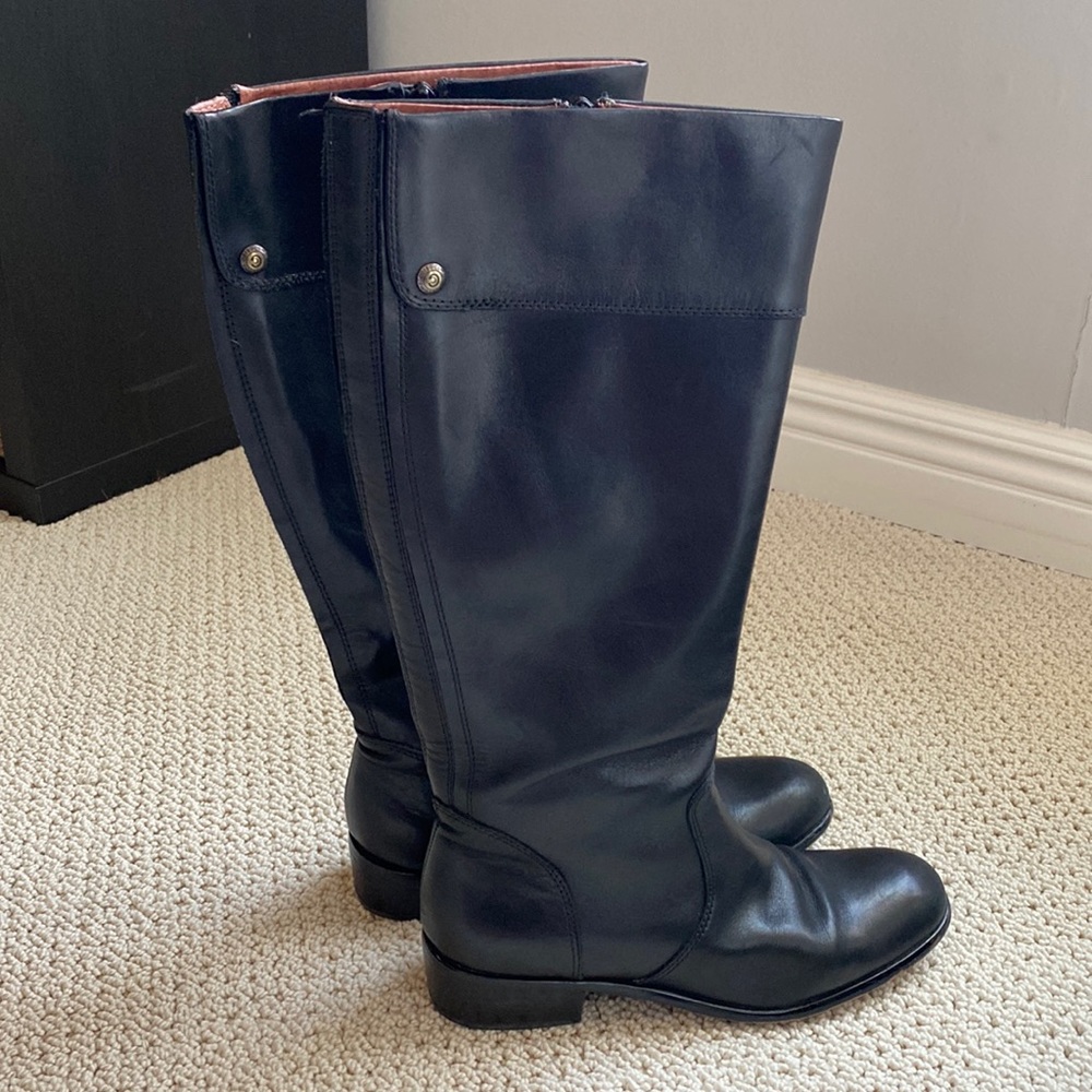 Black leather boots